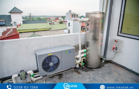 Công trình lắp đặt máy nước nóng trung tâm Heat Pump cho gia đình tại Gia Lâm, Hà Nội